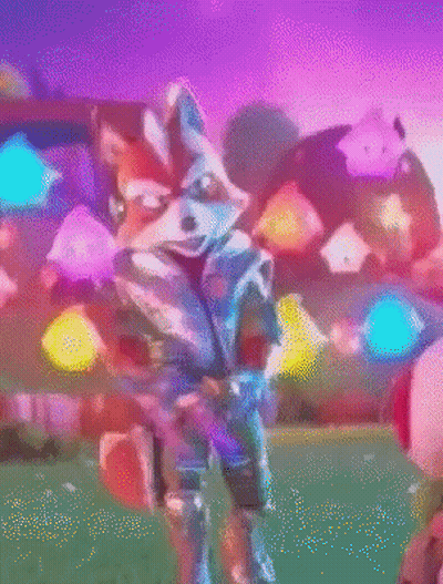 Fox Standing In Front Of Colorful Background GIF