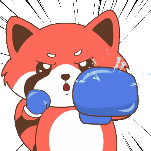 Fox Wearing Blue Boxing Gloves Ready To Fight Sticker