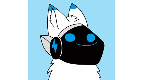 Fox Wearing Headphones With Lightning Bolt Sticker