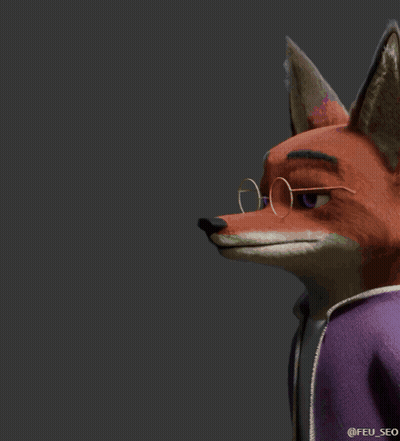 Fox With Glasses And Purple Jacket GIF