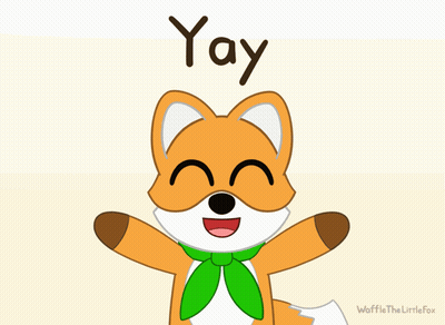 Fox With Green Scarf Saying Yay GIF