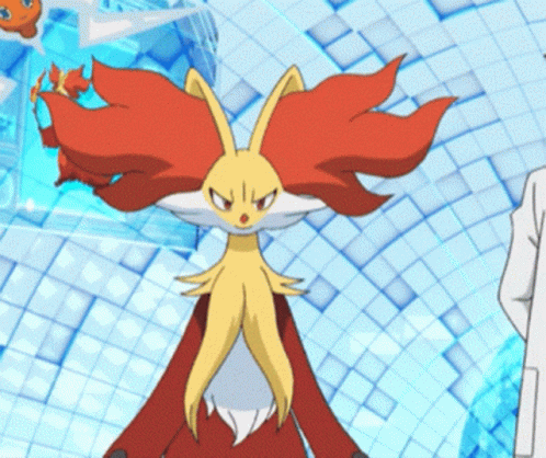 Fox With Red And Yellow Hair On Blue Background GIF