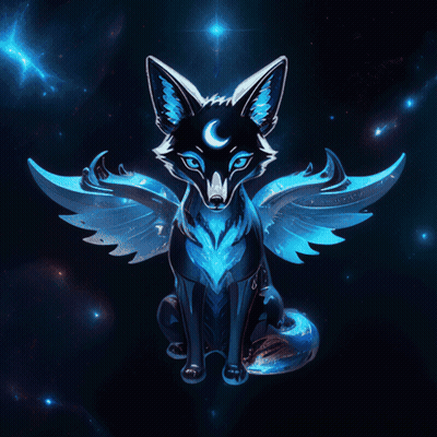 Fox With Wings And Moon On Head GIF