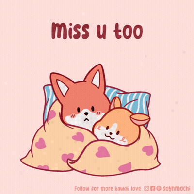 Foxes Hugging Miss U Too GIF