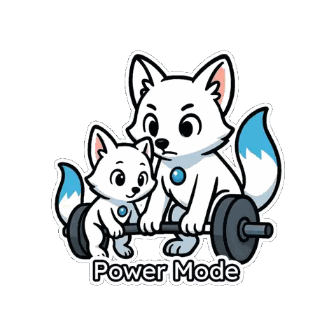 Foxes Lifting Barbell Power Mode Sticker