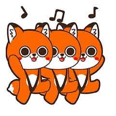 Foxes Standing With Music Notes Sticker