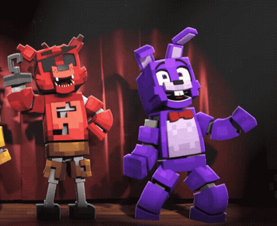 Foxy And Bonnie Standing Together GIF