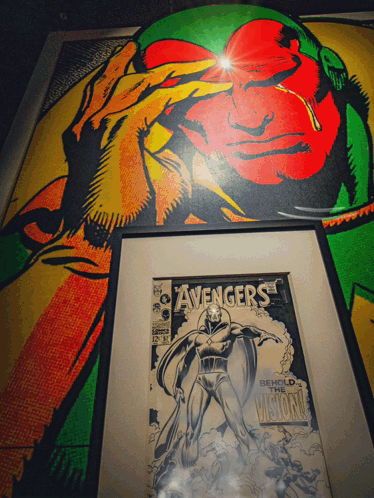Framed Copy Of Avengers Behold The Vision Comic GIF
