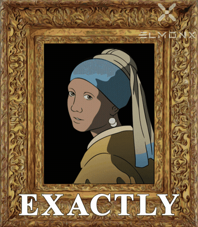 Framed Girl With Pearl Earring Saying Exactly GIF