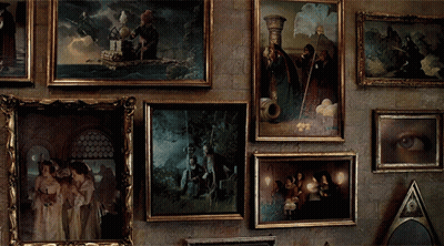 Framed Paintings Man On Raft GIF