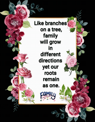 Framed Picture With Flowers Like Branches On A Tree Family Will Grow In Different Directions Yet Our Roo GIF