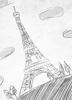 France Eiffel Tower Moving Sketch GIF