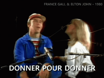 France Gall And Elton John Perform A Song Together GIF