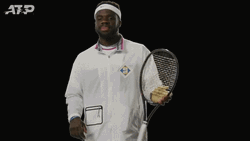 Francis Tiafoe Flexing GIF