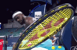 Francis Tiafoe Wiping His Sweat GIF