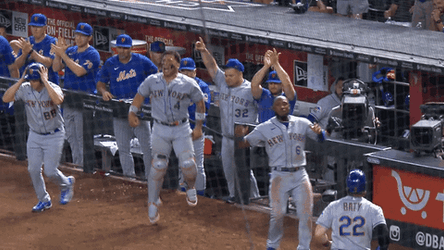 Francisco Alvarez Celebrating With Mets Teammates GIF