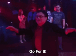 Frank Reynolds Dancing Says Go For It GIF