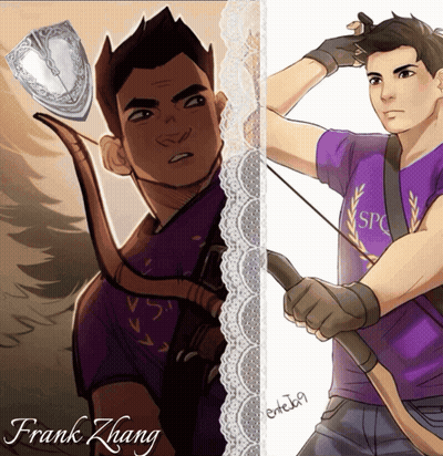 Frank Zhang With Shield And Bow And Arrow GIF