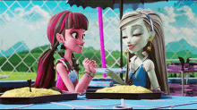 Frankie Draculaura Friends Hand Shake Monster High GIF