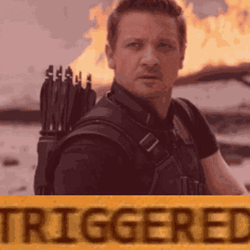 Frantic Hawkeye Jeremy Renner Triggered GIF