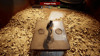 Frappe-Cody Playing Video Game Against Another GIF