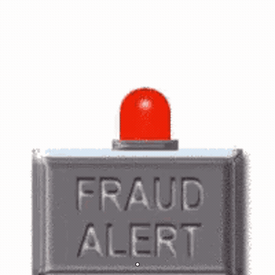 Fraud Alert Sign With Red Light GIF