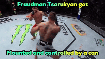 Fraudman Tsarukyan Mounted And Controlled By Can In Boxing Ring GIF