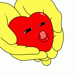 Freaky Heart Tongue Out Animation GIF