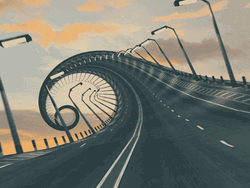 Freaky Long Spiral Highway Road  GIF