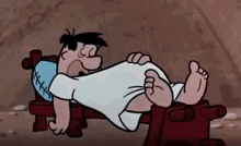 Fred Flinstone Sleeping And Snoring GIF