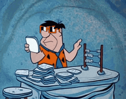 Fred Flintstone As An Accountant GIF