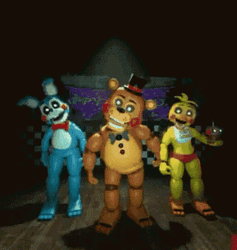 Fredbear Dancing Trio Performance GIF