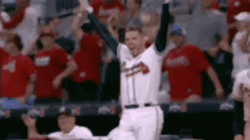 Freddie Freeman Cheering With The Crowd GIF