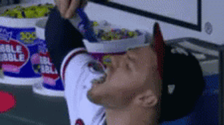  Freddie Freeman Indulging In Energy Drink GIF