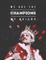 Freddie Mercury Champion Crown GIF