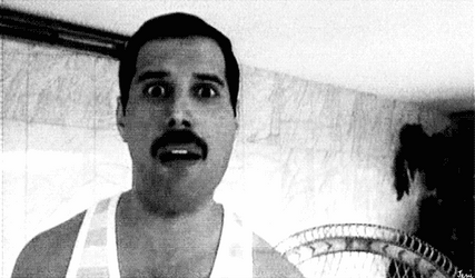 Freddie Mercury Playful Shocked Reaction GIF