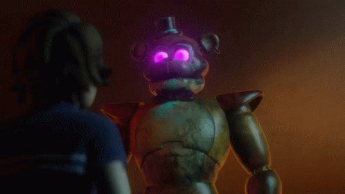 Freddy Fazbear From Five Nights At Freddy 'S With Glowing Eyes . GIF