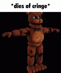 Freddy Fazbear Meme Dies Of Cringe GIF