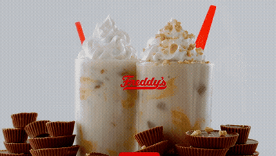 Freddy's Milkshake With Whipped Cream and Peanut Butter Cups