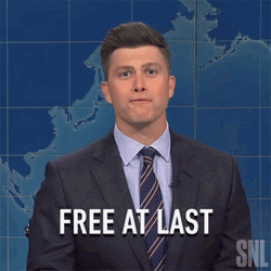 Free At Last Colin Jost SNL GIF