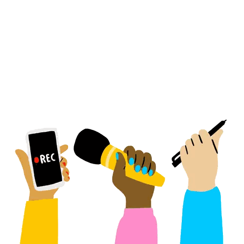 Free Press Sign With Microphones And Cellphone Sticker
