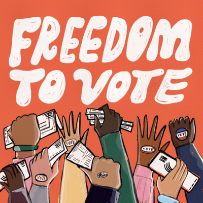 Freedom To Vote Poster With Hands GIF