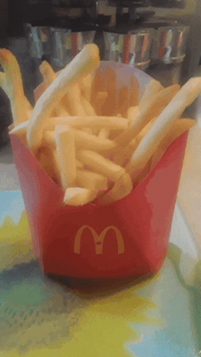 French Fries In Red McDonald's Container GIF