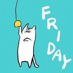 Friday Cat Animated Pulling Strings  GIF