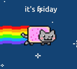 Friday Cat Rainbow Tail GIF