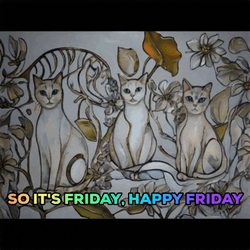 Friday Cat Vintage Singing GIF