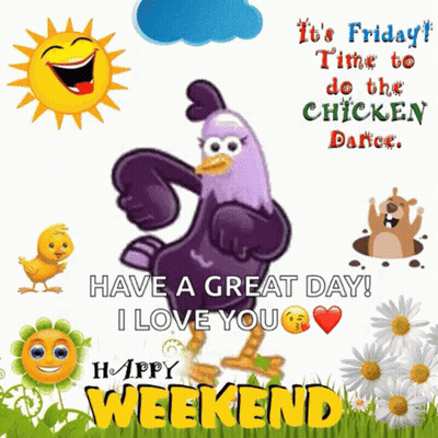 Friday Chicken Dance Happy Weekend GIF
