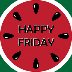 Friday Vibes Spinning Watermelon GIF