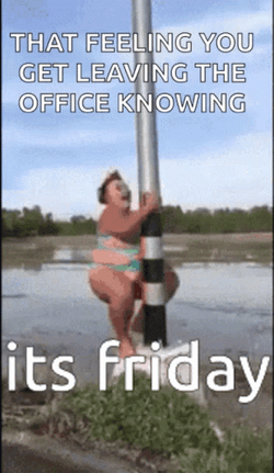 Friday Work Meme Person Twerking Beside Post GIF