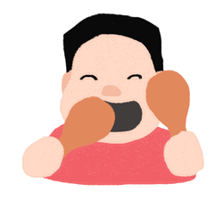 Fried Chicken Lunch Time Nom Nom  GIF